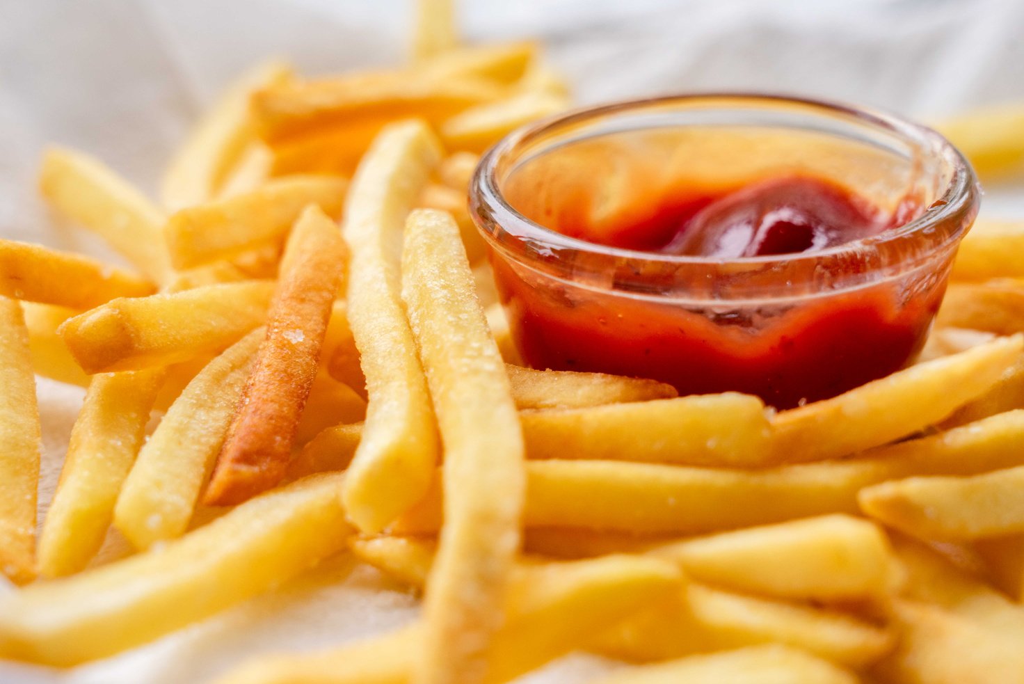 Potato Fries and a Dipping Ketchup 